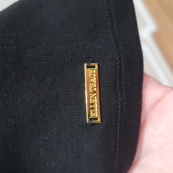 Long sleeve black tee with white trim on neckline - Picture 5 of 5